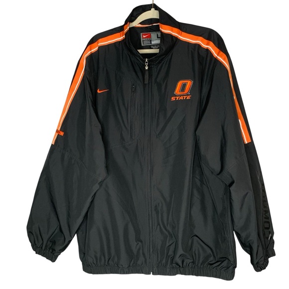 Nike Authentic Team Apparell‎ OSU black/orange zip up windbreaker jacket. Size L - Picture 1 of 15
